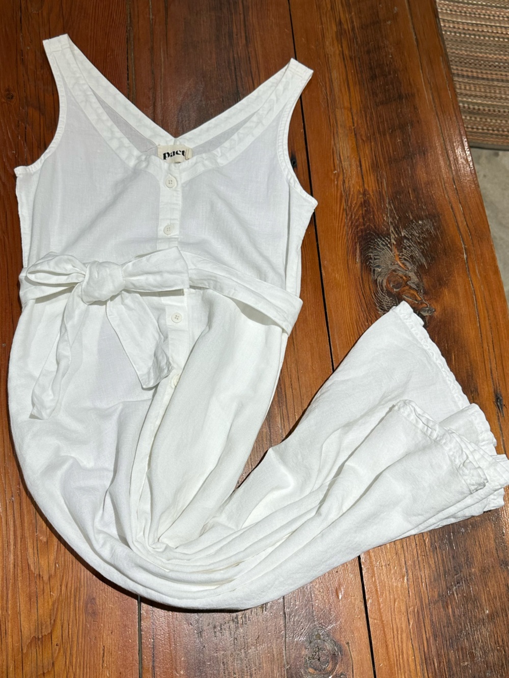 Pact Harbour Dress, White, Women's Small